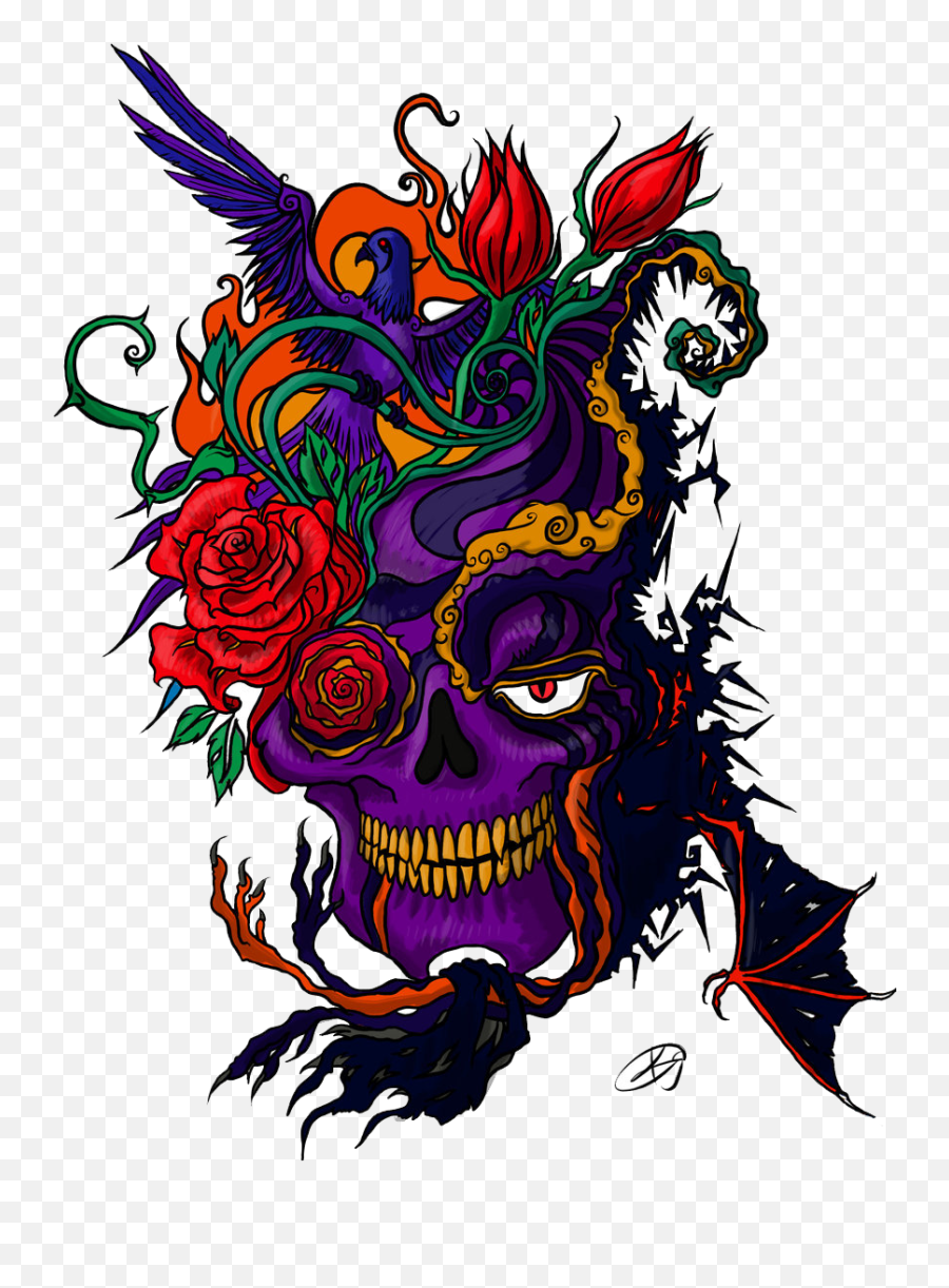 Color Tattoo Png Image Png Svg Clip Art For Web - Download Skull Tattoo Png Color Emoji,Emoji Tattoo Gun