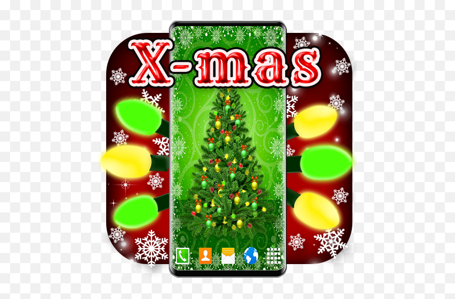 Christmas Tree Wallpaper Lights Live Wallpapers - Christmas Tree Emoji,Christmas Lights Emoji