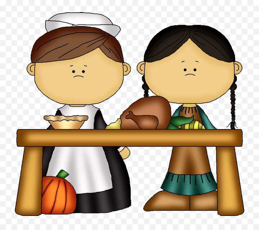 Thanksgiving Pilgrim Indian Sticker By Salulilbug - Kids Thanksgiving Pilgrim And Indian Clipart Emoji,Pilgrim Emoji