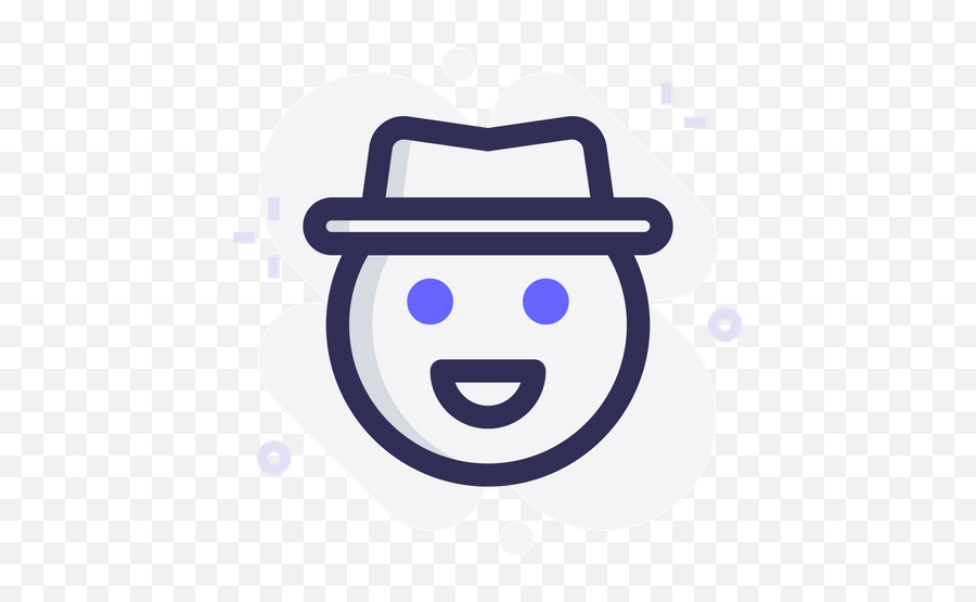 Cowboy Emoji Icon Of Colored Outline Style - Available In Happy,Emoji With Cowboy Hat