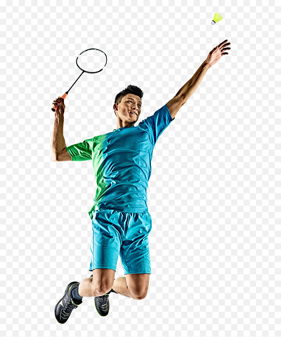 Accurate Flight Pattern - Man Playing Badminton Clipart Badminton Player Clipart Png Emoji,Emoji Tennis Ball And Arm