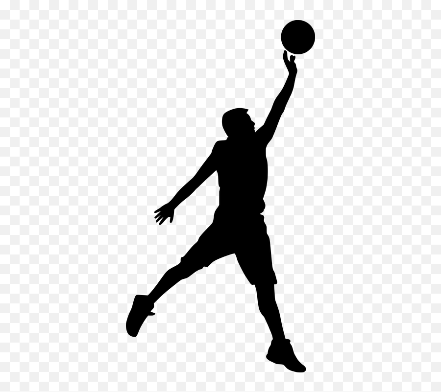 Basketball Jumping Silhouette - Silhouette Basketball Player Clipart Emoji,Basketball Hoop Emoji