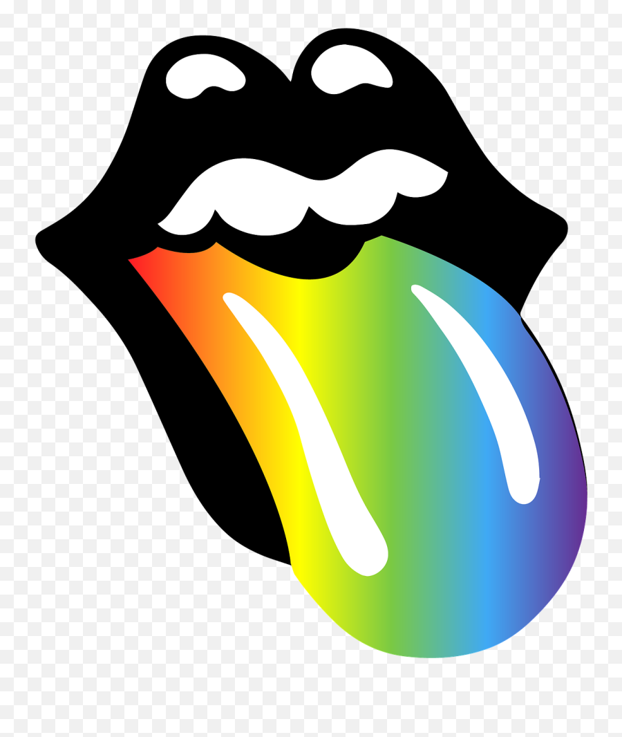Rainbow Tongue Lips Mouth Pride - Rolling Stones Logo Rainbow Emoji,Bi Pride Flag Emoji