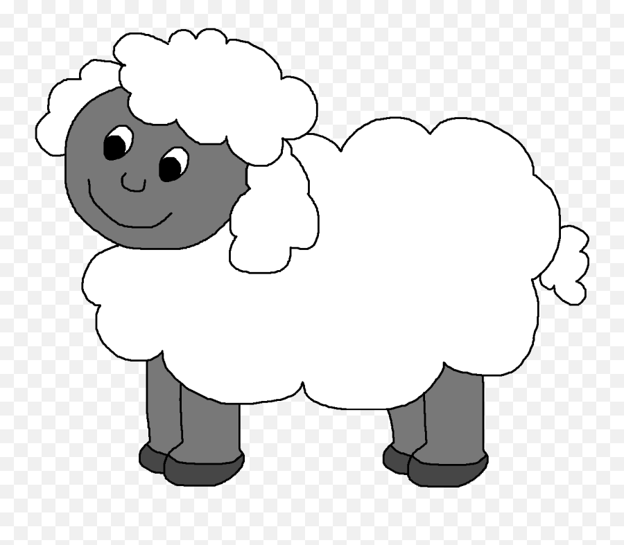Sheep Clipart With Black Background - White Sheep Clip Art Emoji,Sheep Emoticon