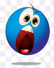 Scared Face Emoticon N3 Free Image - Emoticones En Color Azul Emoji