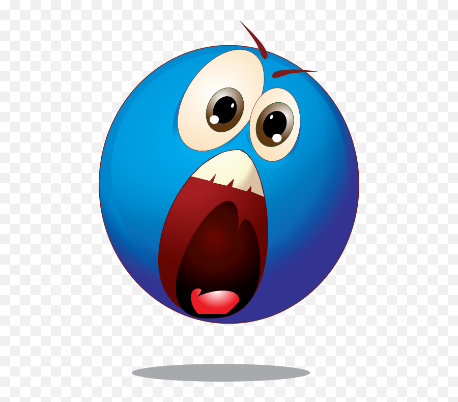 Scared Face Emoticon N3 Free Image - Emoticones En Color Azul Emoji,Scared Face Emoji