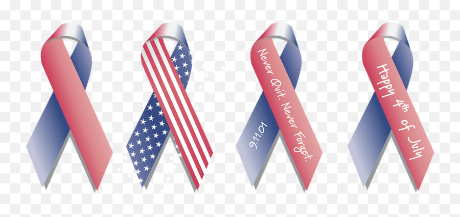 Ribbon American Flag Background - Ribbon Democracy Emoji,4th Of July Emoticons