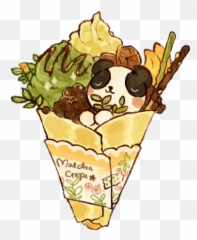 Panda Sundae Pancake Icecream Cute - Animal Crepes Emoji,Ice Cream Sundae Emoji