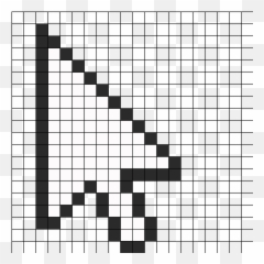 Windows Cursor Perler Bead Pattern - Transparent Computer Mouse Arrow Emoji