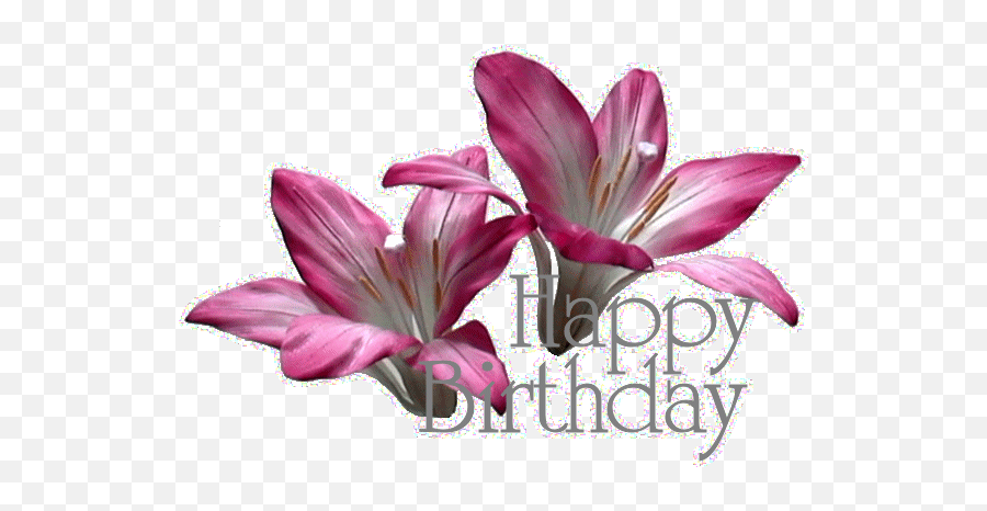 Happy Birthday Glitter Gif - Happy Birthday Gif Lily Flower Emoji,Happy Birthday Emoticons For Facebook