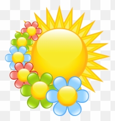 Spring Sun With Flowers Clipart 0 Clipartwiz - Easter Art Emoji