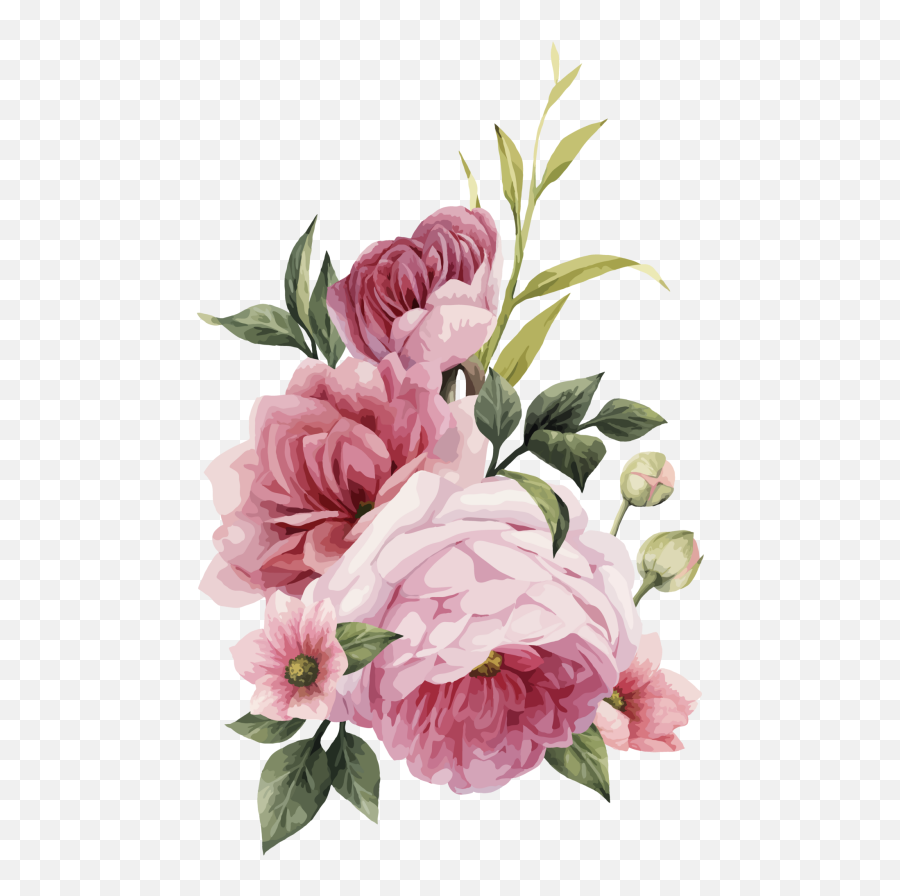 Pink Roses Flower Bouquet - Transparent Pink Flowers Png Emoji,Pink Flower Emoji