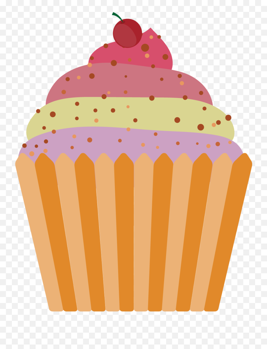 Cupcakes Clipart Colored Cupcake - Cupcake Cartoon Png Emoji,Emoji Cupcake