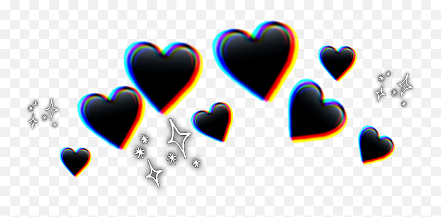 Freetoedit Crown Black Heart Heartcrown Sparkle - Black Heart Crown Transparent Emoji,Sparkle Emoji