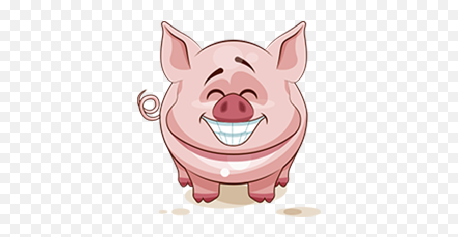 Funny Animals Sticker For Whatsapp - Wastickerapps For Cartoon Pig With Teeth Emoji,Cute Cat Emoji