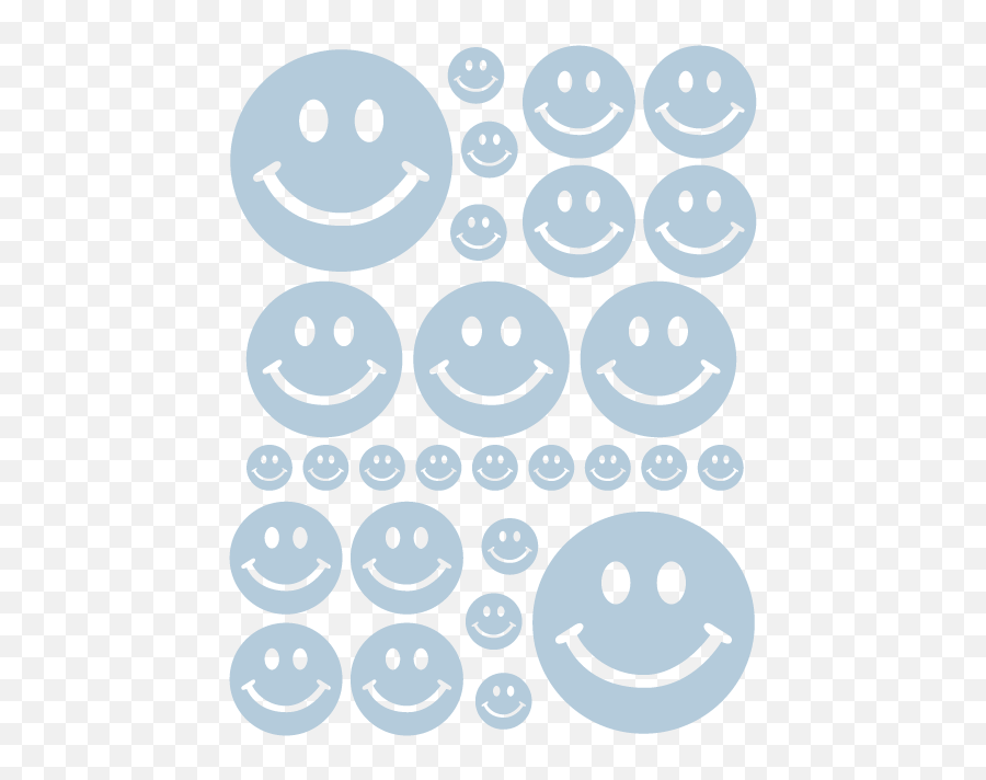 Smiley Face Wall Decals In Powder Blue Emoji,Blue Emoticon