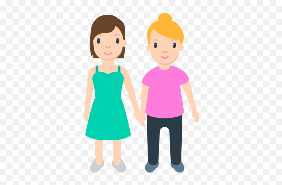 Emoji Child Hand Woman Emoticon - Two Women Holding Hands Png,Walking Emoji