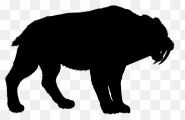 Saber Toothed Tiger Silhouette Sticker - Shape Emoji