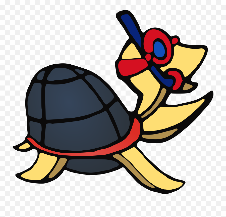 Scuba Turtle Vector Clipart Image - Turtles Snorkeling Art Emoji,Ice Cream Sun Cloud Emoji