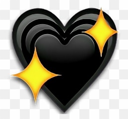 Download Emojis Png Corazones - Black Sparkling Heart Emoji,Heart Emoji Png
