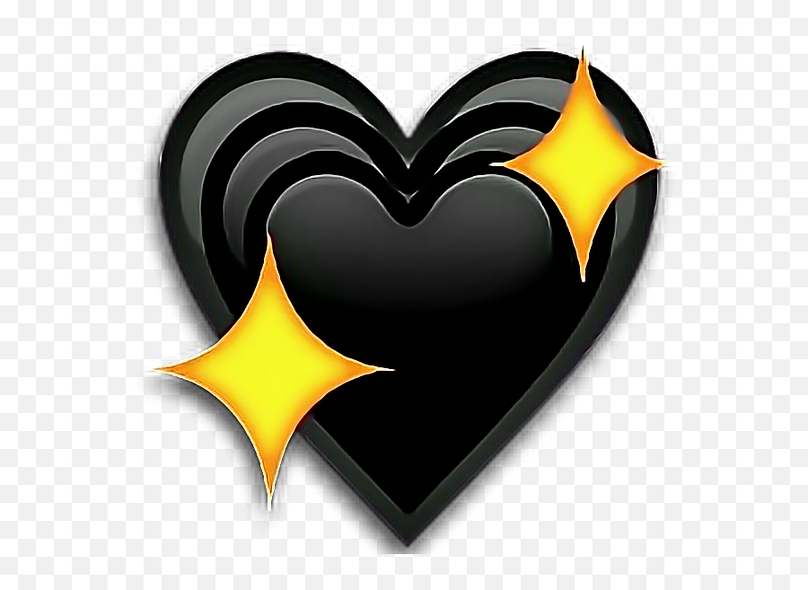 Download Emojis Png Corazones - Black Sparkling Heart Emoji,Heart Emoji Png