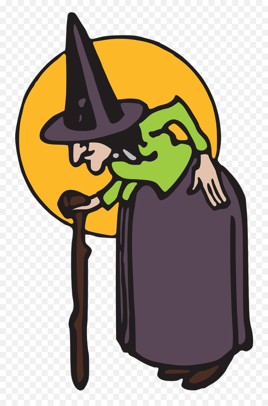 Witch Crone Halloween Old Woman Magic - Old Clipart Witches Emoji,Purple Emoji Backpack