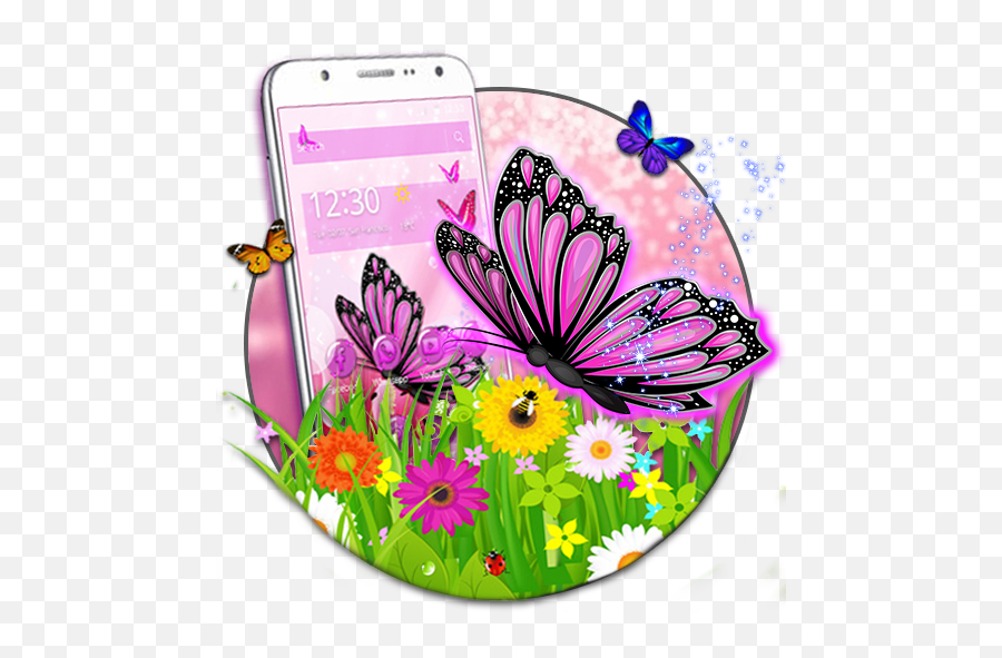 Pink Purple Butterfly Flower 2d Theme - African Daisy Emoji,Free Butterfly Emoji