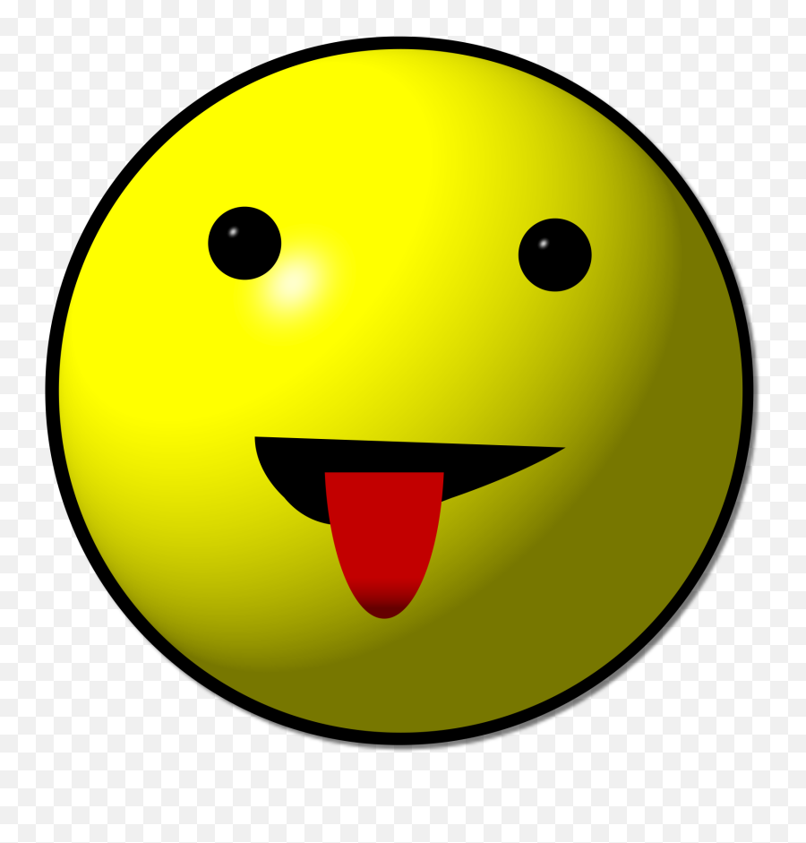 Yellow Smiley Face With A Red Tongue - Emoticon Emoji,Red Faced Emoticon