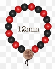 Wood Fellas Bracelet With Wood Beads - Armband Rot Schwarz Weiß Emoji,Morocco Emoji