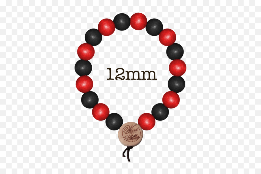 Wood Fellas Bracelet With Wood Beads - Armband Rot Schwarz Weiß Emoji,Morocco Emoji