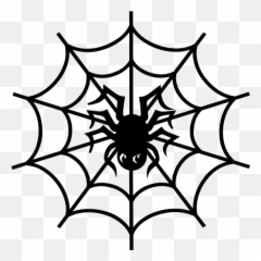 Spider And Web Sticker - Outline Of Emoji