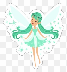 Teal Fairy With Pixie Dust Sticker - Illustration Emoji,Fairy Emoji