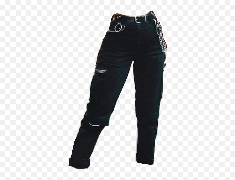 Black Pants Chain Aesthetic Freetoedit - Black Jeans Transparent Aesthetic Emoji,Black Emoji Pants