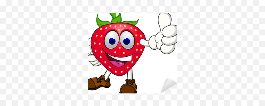 Strawberry Cartoon Character Sticker U2022 Pixers - We Live To Change Imotone Strawberry Flavour Price Emoji,Strawberry Emoticon