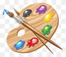 Wooden Art Pallet Painting - Transparent Background Painting Clipart Emoji,Paint Palette Emoji