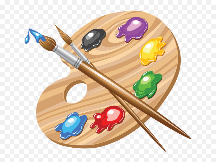 Wooden Art Pallet Painting - Transparent Background Painting Clipart Emoji,Paint Palette Emoji