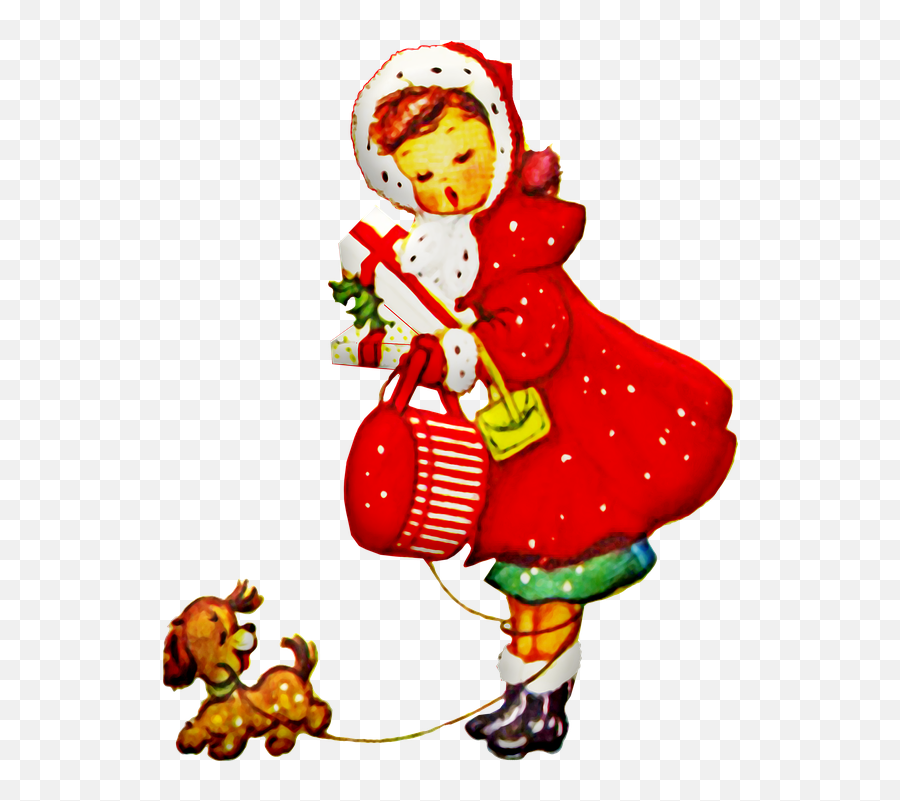 Christmas Gift Bow - Sweet Vintage Christmas Girl Emoji,Christmas Present Emoji