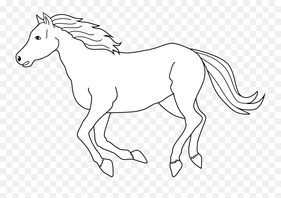 Running Horse Download Free Clip Art - White Horse Clip Art Emoji,Horse And Muscle Emoji