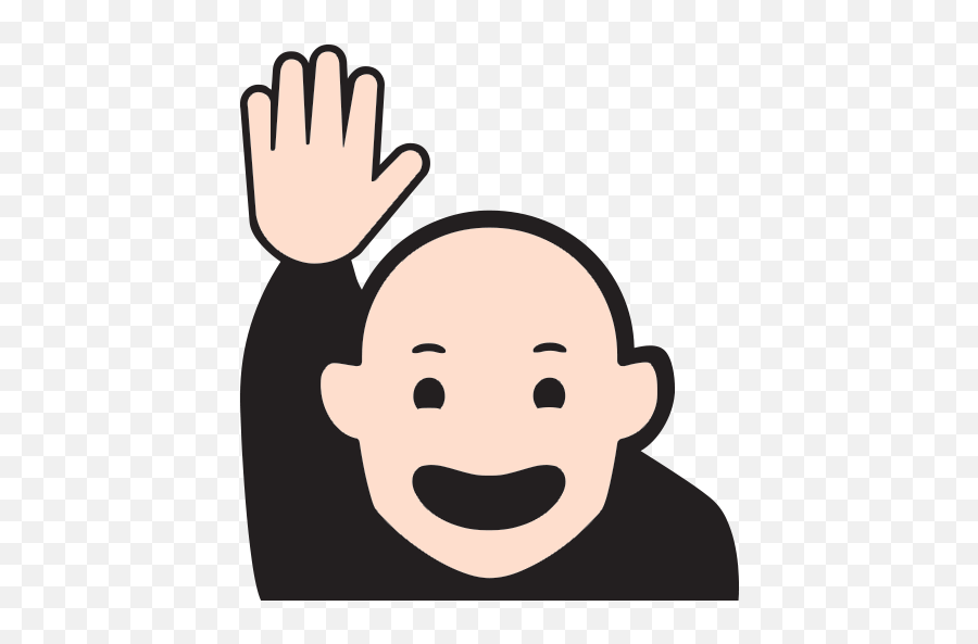 Happy Person Raising One Hand Emoji For Facebook Email - Emoji Face Raise Hand,Poodle Emoji