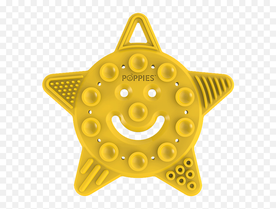 Smiley The Star Teether - Poppies Teether Smiley The Star Emoji,Gold Star Emoticon