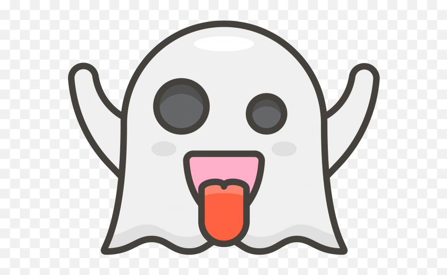 Ghost Emoji - Ghost Emoji Png Transparent,Moving Tongue Emoji
