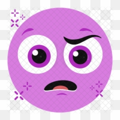 Stressed Emoticon Emoji Icon Of Flat - Icon,Purple Emoticon