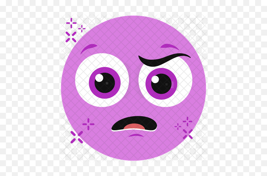 Stressed Emoticon Emoji Icon Of Flat - Icon,Purple Emoticon