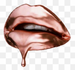 Download Dripping Rosegold Lips Kiss Lipstick - Rose Lip With Drip Emoji,Rose Gold Emoji