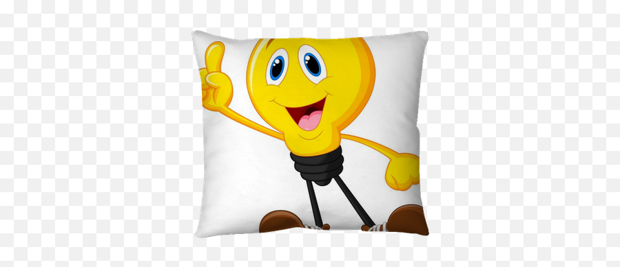 Cartoon Light Bulb Pointing His Finger Throw Pillow U2022 Pixers U2022 We Live To Change - Mir Geht Ein Licht Auf Clipart Emoji,Pointing Finger Emoticon