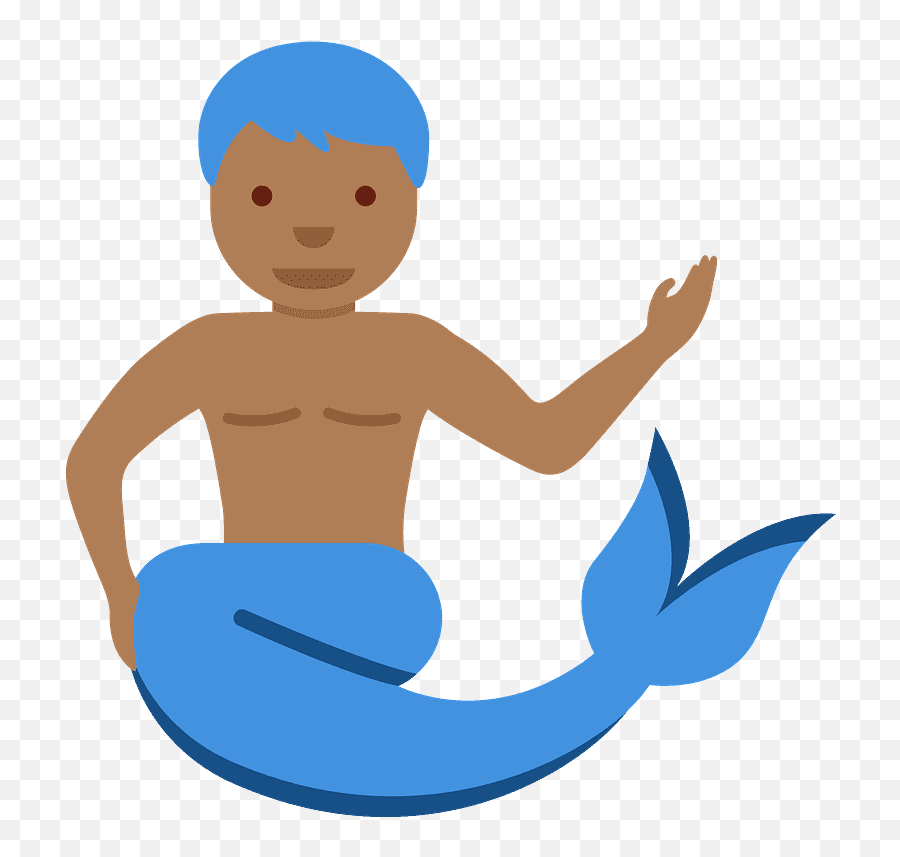 Merman Emoji Clipart - Mermaid,Merman Emoji