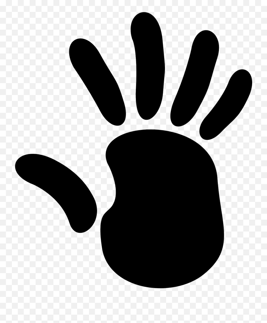 Hand Shape Print Fingers Thumb - Right Hand Prints Emoji,Metal Fingers Emoji