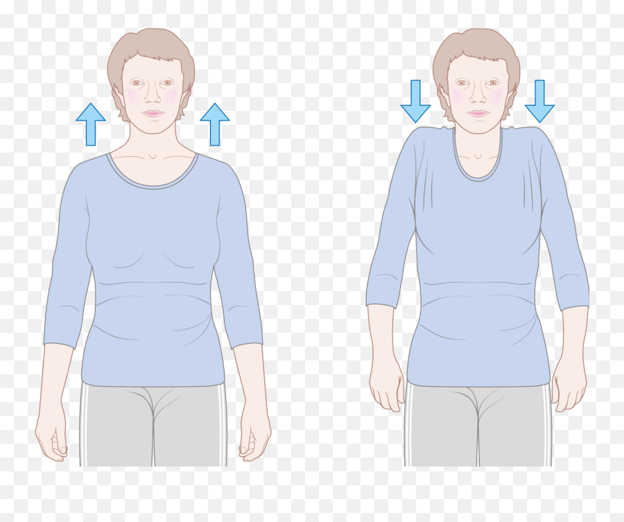 Diagram Showing How To Do Shoulder Shrugs After Breast - Shoulder Shrugs Diagram Emoji,Shoulder Shrug Emoticon