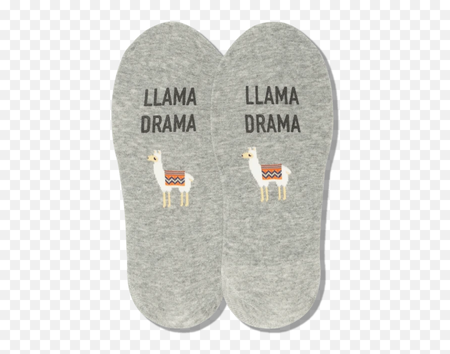 Womens Llama Drama No Show Socks - Llama Emoji,Llama Emoticon