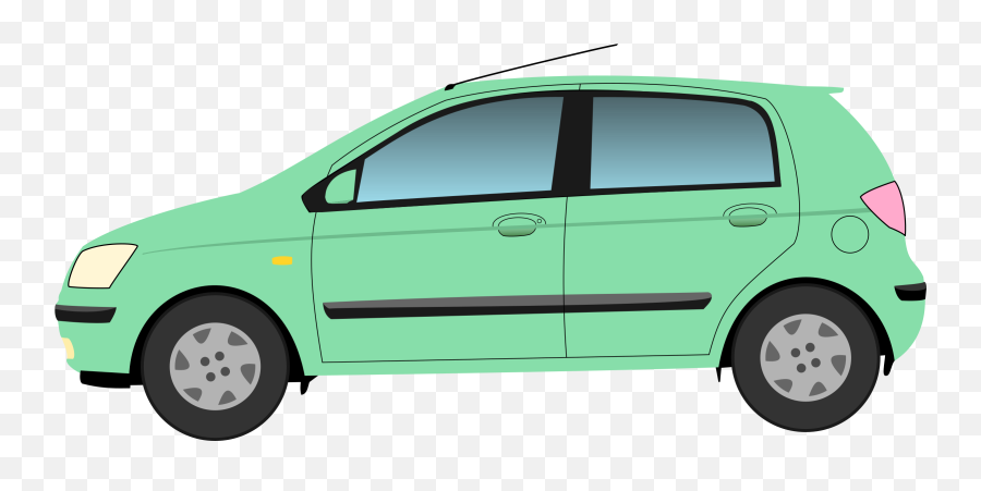 Teal Hyundai Getz Vector Clipart Image - Clipart Green Car Emoji,Japanese Kissing Emoticon